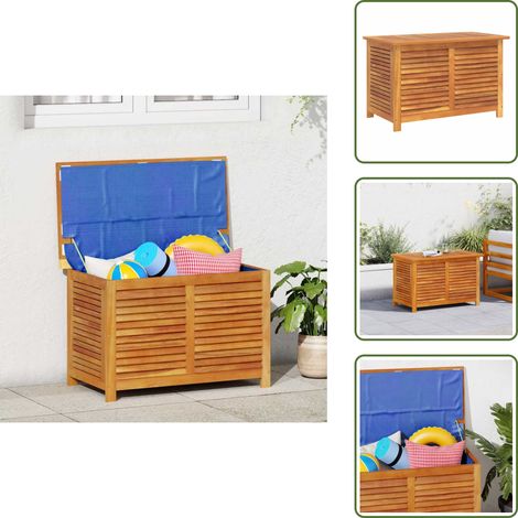 The Living Store Boîte de rangement de jardin persiennes 90x50x56 cm bois acacia - Boîte De Rangement Jardin - Coffre De Jardin - Rangement Extérieur - Meuble De Jardin - Bois Acacia