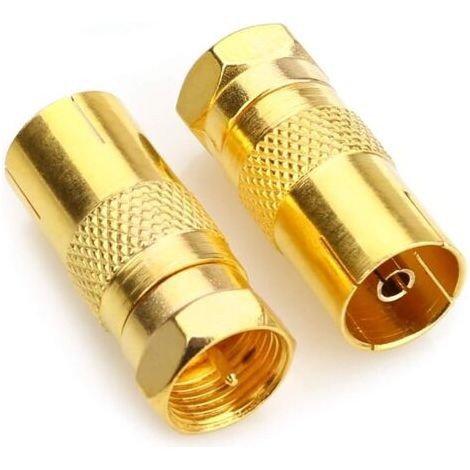 F Adaptateur mâle vers prise coaxiale femelle, Antenne TV Câble coaxial Connecteurs F Adaptateur Satellite Type F connecteur à vis Prise de courant vers RF Coaxial Adaptateur antenne (1/5)
