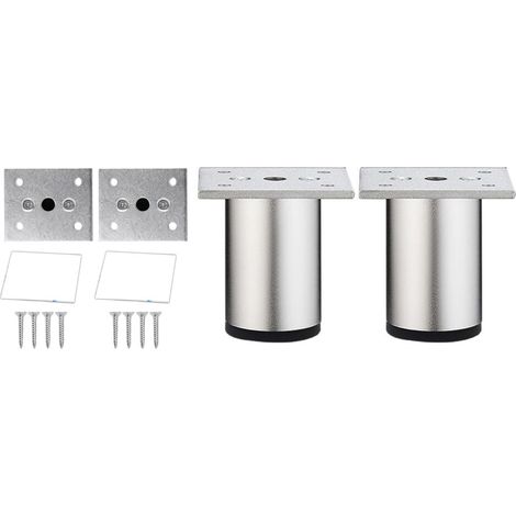 Gambe robuste in lega di alluminio, 2 set, -6 cm color sabbia argento