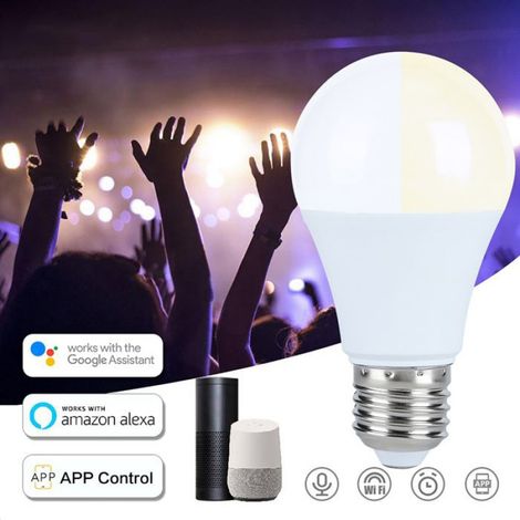 Lampe intelligente WIFI Ampoules LED Intelligentes WiFi E27 Commande Vocale de Lampe 15W pour Alexa/ Home deco halogene (1/4)