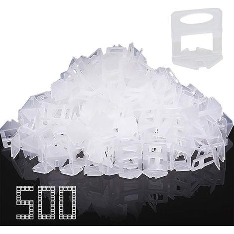 Lot de 500 Languettes, Système De Nivellement 3mm, Pour Carreaux 3-15mm, Pose Sol Et Mur (1/5)