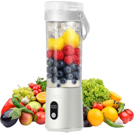 Presse-agrumes électrique multifonctionnel Portable de 600ML, presse-agrumes domestique à glace concassée, Rechargeable par USB, pour l'extérieur, Machine à jus de fruits (1/5)