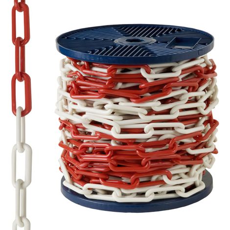 Zweifarbige Plastikkette 6 mm 25 Meter Rolle