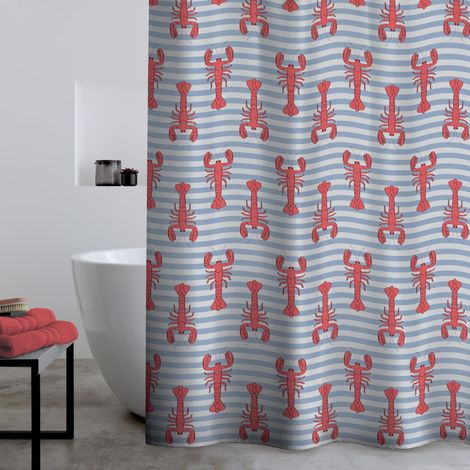 Rideau de Douche Homard Rouge 180 x 180 cm (1/3)