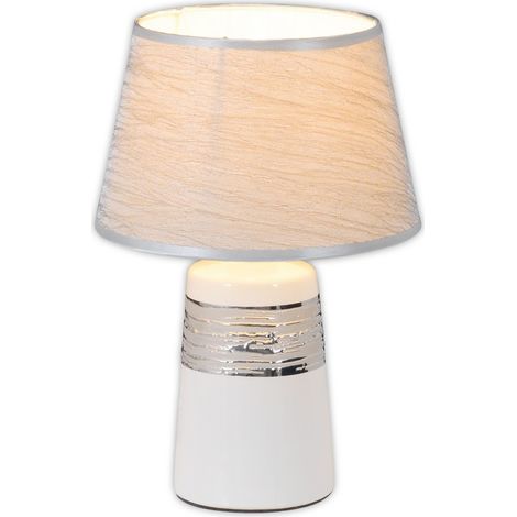 Naeve VITTORIA Lampe de table avec abat-jour rond conique blanc 1xE14