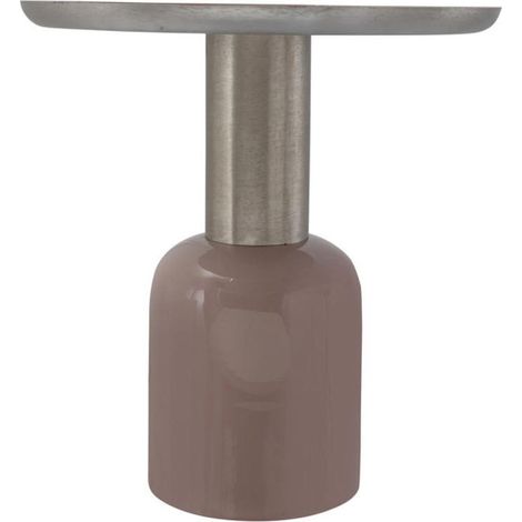 Table d'Appoint Design "Yeza" 49cm Vieux Rose & Argent (1/2)