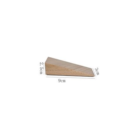 2 Pcs Cale de Porte en Bois, 9x3x2,5 cm Butoirs de Porte avec Base en Caoutchouc, Cale Porte Sol Butoir, Cales de Porte pour Portes de Chambre, Arrêts de Porte Portes d'entr (Beige) (1/4)