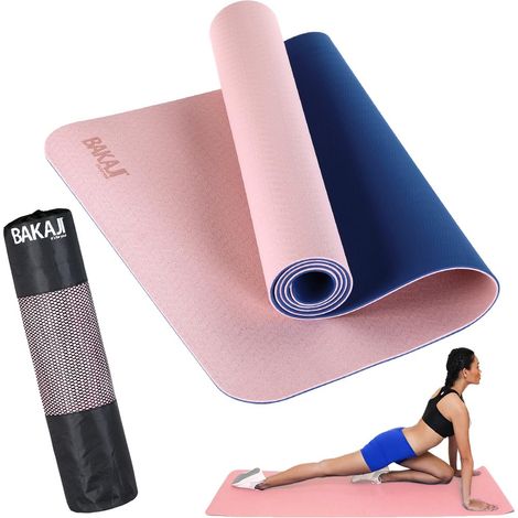 Tappetino Yoga Aerobica Pilates Tappeto Allenamento Fitness Palestra Rosa Blu