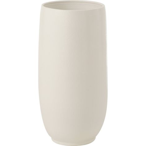 Vase décoratif en céramique blanche style contemporain - Blanc mat élégant