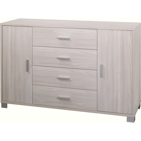 Mobile 2 Ante 4 Cassetti 136x86x41 cm Olmo Chiaro