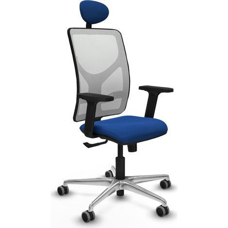 Silla de oficina piqueras y crespo Motilla cuero sintético azul malla blanca (1/2)