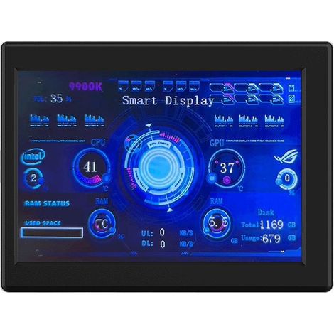 3,5-Zoll-IPS-Monitor-Display, Computermonitor, CPU- und GPU-Überwachung, Unterbildschirm, ABS-Gehäuse, DIY-Unterstützung