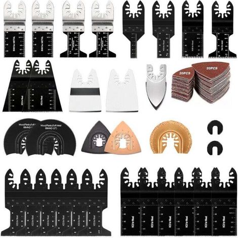 72Pcs Accessoires pour Outils Oscillants,Professional Lame Outil Multifonction Kits coupe bois/métal/plastique,Lame de Scie Oscillante Universelles pour Fein Multimaster,Dremel,Bosch,Makita,Dewalt (1/5)