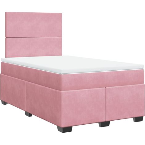 Maison Exclusive - Cama box spring con colchón terciopelo rosa 12 (1/5)