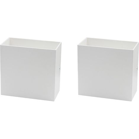 Applique murale luminosité réglable et moderne d'extérieur, coque blanche, lumière chaude, simple, 12W (interrupteur inclus), 2 pièces (1/5)