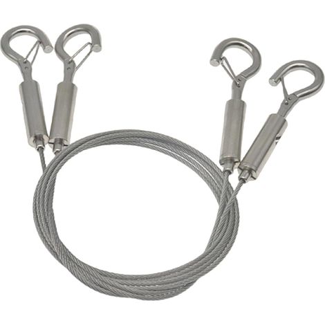 Lot de 2 fils suspension en acier avec longueur ajustable. Câble pour (1/5)