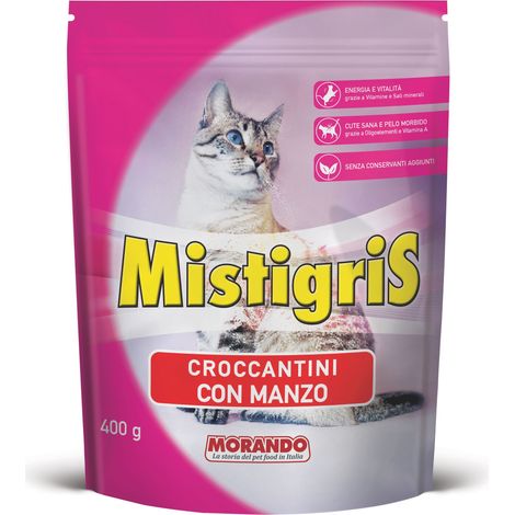 Croccantini per Gatti ''Misura Tigris'' Gusto Manzo Gr. 400 12 Pezzi