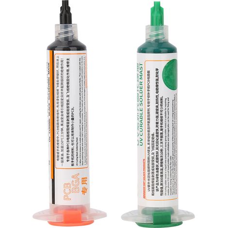 2Pcs UV Light Curing Solder Mask Ink BGA PCB Solder Resist Ink Black Green