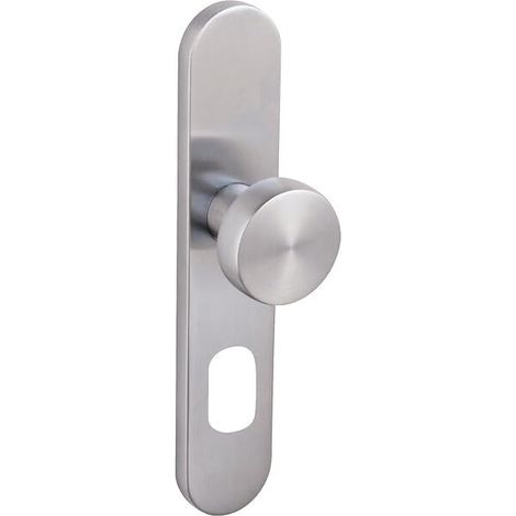 Set de Poignée de Porte Palière Sécurité SGN2 sur Grande Plaque - Béquille Tirage - Main Gauche - Entraxe 195 mm - Pose Facile - Acier Inoxidable