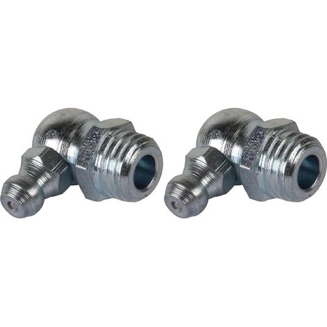 2x graisseur M10x1,25 angle 90° embout graissage pompe à graisse manuelle hydraulique tracteur engin agricole tractopelle