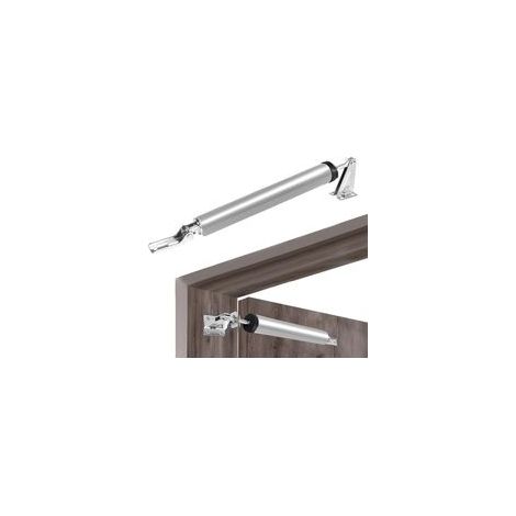 Ferme Porte Automatique,Ferme Porte Pneumatique Silencieux avec Vitesse de Fermeture Réglable,Groom Fermeture Porte Extérieur à Montage au Plafond Ou Sur le Côté,Fermeture Porte Argenté