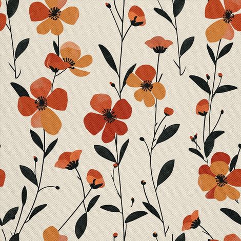 Tissu décoratif d'extérieur Oxford - Motif Fleurs I DX5624 (1/5)