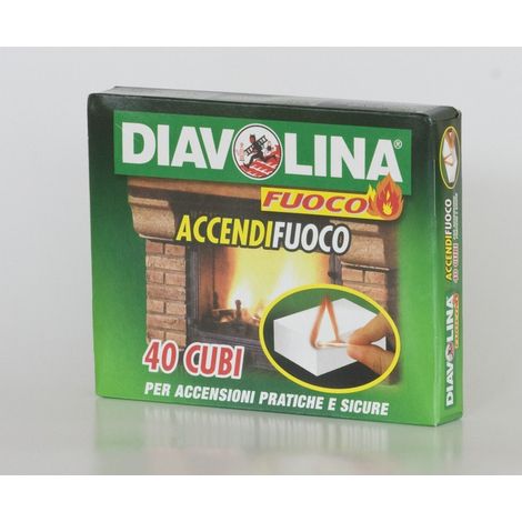 24 CONF.DIAVOLINA ACCENDIFUOCO 40 CUBETTI PER BARBECUE CAMINI STUFE