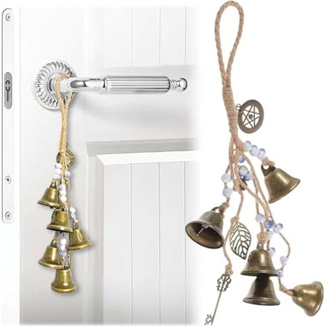 Sorcellerie Cloche Décor, Sorcières Cloches, Carillons de sorcières, Cloche Sorcière Suspendue, Brochette de Décor de Cloches de Sorcière Suspendues, pour Bouton Porte Jardin, Maison (1/5)