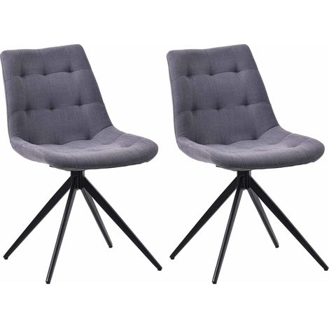 Lot de 2 chaises de salle à manger Merna Gris foncé Tissu (1/5)