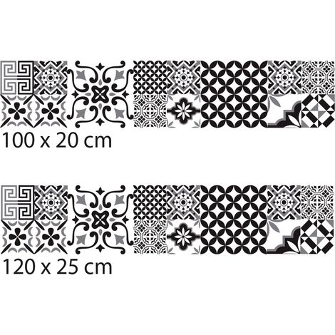 Crédence cuisine adhésive autocollante GREYBLACK - 100 x 20 cm