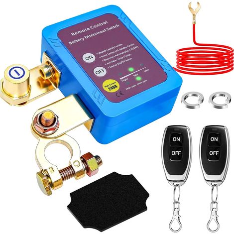 Interrupteur de déconnexion sans fil pour véhicules, 12 V 240 A, avec télécommande, dispositif antivol, interrupteur d'arrêt automatique pour bateaux, camions, camping-cars et VTT (1/5)