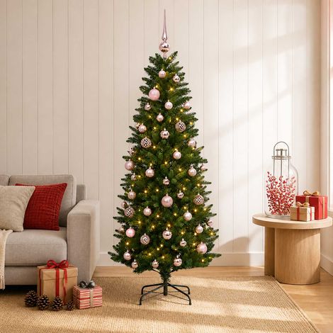vidaXL Artificial Christmas Tree with Bauble 120 cm 150 LEDs (1/5)