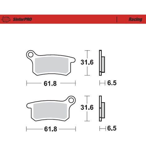 Plaquettes de frein MOTO-MASTER KH357 en métal fritté OEM : 11 (SINTERPRO RACING) Avant/Arrière KTM SX 65 '09-'21, GASGAS MC 65 '21-, HUSQVARNA TC 65 '17-, SX 85 '04-'11
