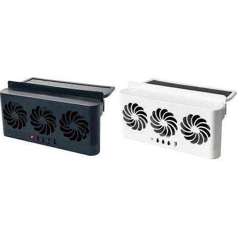 Ventilateur de voiture solaire amélioré avec fonction de chargement USB pour l'avant et l'arrière, ventilateur de fenêtre, ventilateur de radiateur, système de ventilation automatique (2 pièces) (1/5)