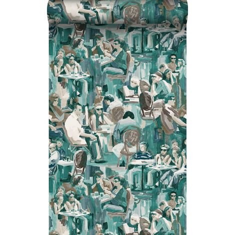 papier peint motif figurativ vert émeraude  - Origin Wallcoverings (1/5)