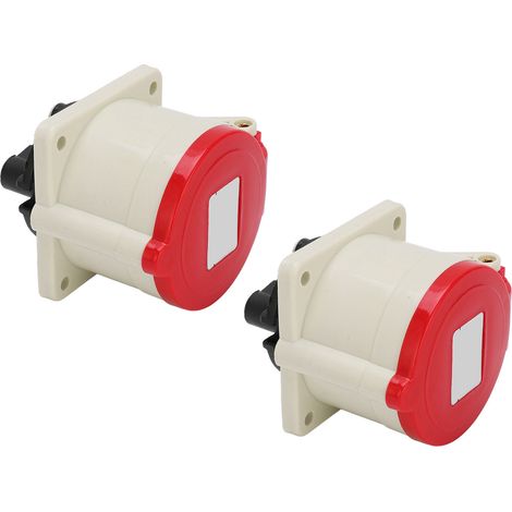 Lot de 2 prises industrielles 3P+T à 4 broches étanches pour chantiers, parkings, remorques, 380/415 V, 32 A (1/5)
