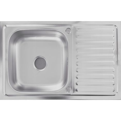 Edelstahlspüle MicroLEN NAYES mit dezenter Beschichtung, 80 x 50 cm, Einzelbecken mit Siphon