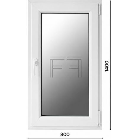Fintex-finestra in PVC bianco singola anta 800X1400 apertura a destra, doppio vetro, PROFILO A L (1/3)