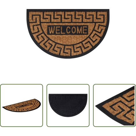 Tapis de sol -  Tapis de porte demi-rond 45x75 cm caoutchouc et fibre de coco (1/5)