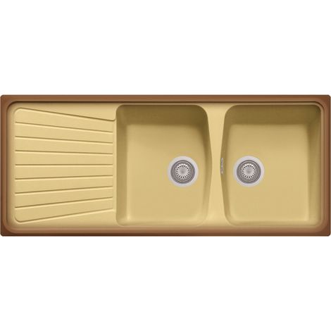 Lavello composito cucina Plados SP1162 due vasche con scolapiatti - UQ66 Terra di Francia