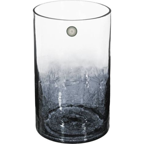 Zylindervase Craquelé-Glas H20cm - Geräuchert