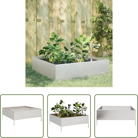 Edelstahl - Hochbeet 100x100x25 cm Edelstahl (1/5)