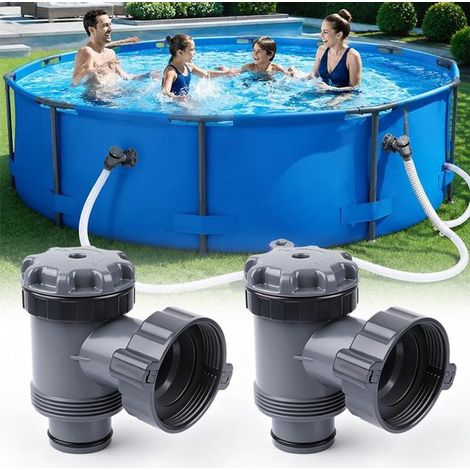Valve à piston pour piscine, 2 pièces, 38 mm, ABS, raccord de valve à piston, accessoires de pêche pour piscines (1/5)