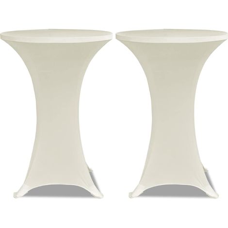 Maison Exclusive - Coperture Verticali per Tavolo 4 pz Ø70 cm Crema Elastico (1/5)