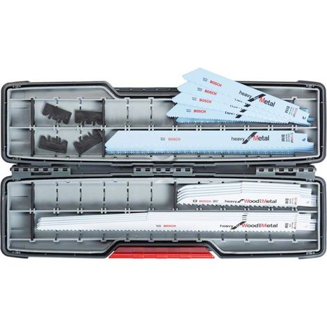 Set di lame per sega a sciabola Bosch Demolition Heavy for Wood and Metal in Tough Box, 16 pezzi - 2607010997