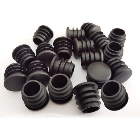 BRAVIX Bouchons ronds en plastique, 40 pièces, embouts de tube noirs pour meubles coulissants, chaises/pieds (16 mm)