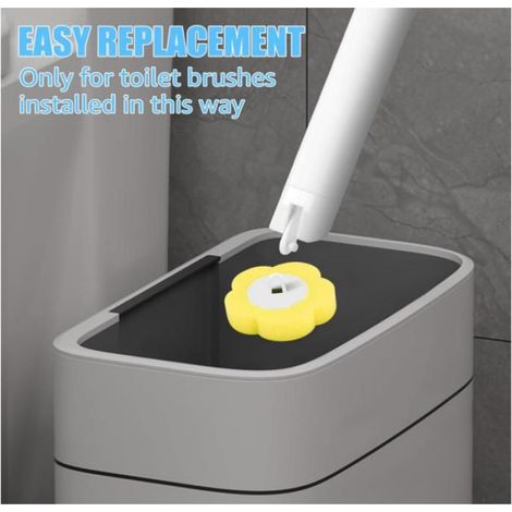 Lot de 72 recharges de brosse WC jetables Accessoires de nettoyage Kit de nettoyage de brosse WC avec têtes de recharge de bâtonnets (1/5)