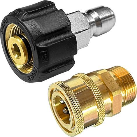 Kit d'adaptateur pour nettoyeur haute pression M22 3/8" Quick Connect, pistolet raccord rapide pour tuyaux haute pression (1/5)
