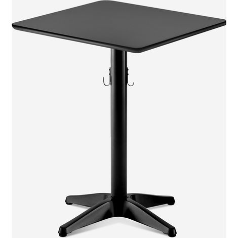 Tavolo nero da bar ristorante 70x70cm moderno con gancio per borsa Jotor