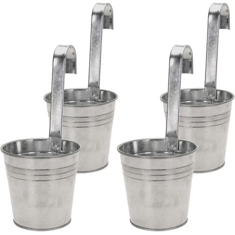 KLVGTIFS PU - Lot de 4 pots suspendus pour balcon - Pots de fleurs suspendus pour balcon - Plan de montage (1/5)